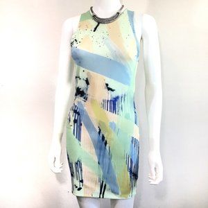 Zara Watercolor Bodycon Mini Dress small